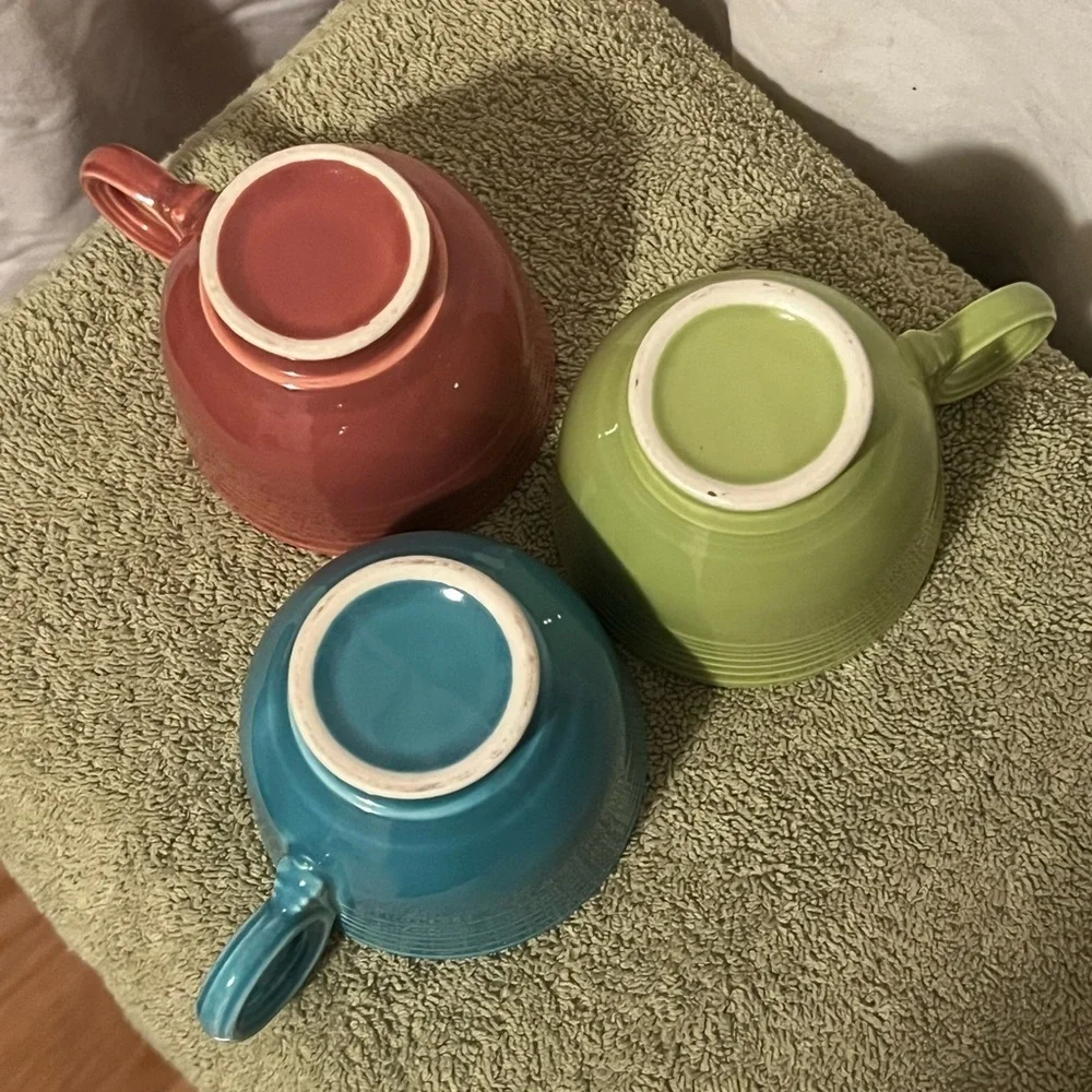 Fiesta‎ Ware By Homer Laughlin Vintage EUC Ring Handle Tea Cups Replacements